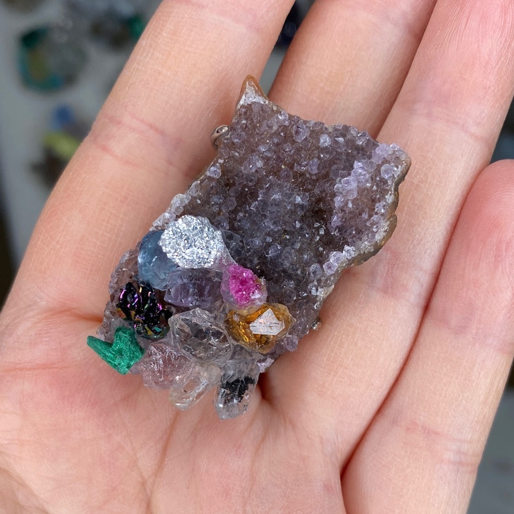 Handcrafted Multicolor Crystal Cluster Ring - Sta… - image 1